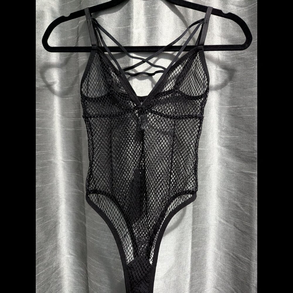 Widow Bring The Love Fuel Fishnet Bodysuit Black Medium